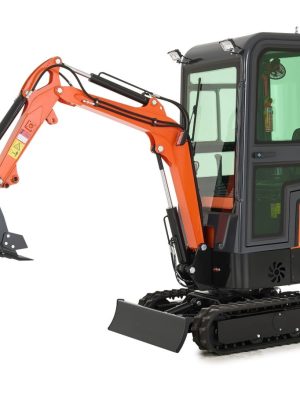 CREWORKS 13.5HP Mini Excavator 1 Ton Mini Crawler Excavator with Enclosed Cab