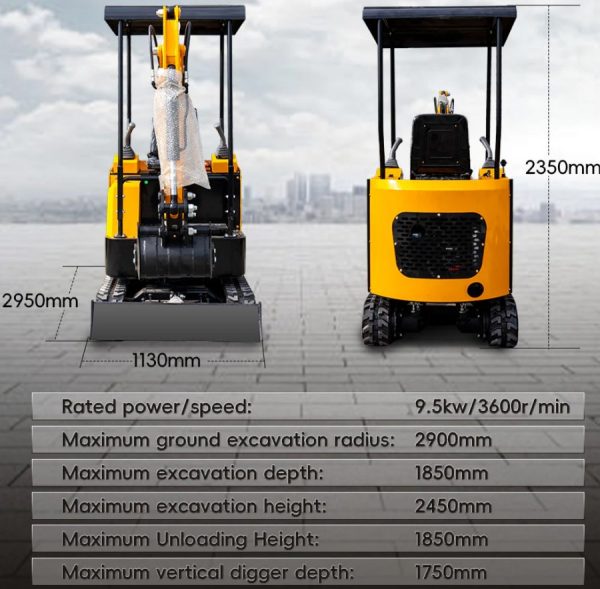 MS15 1.5-Ton Mini Excavator – 13.5 HP Gasoline with Thumb Clip - Image 2