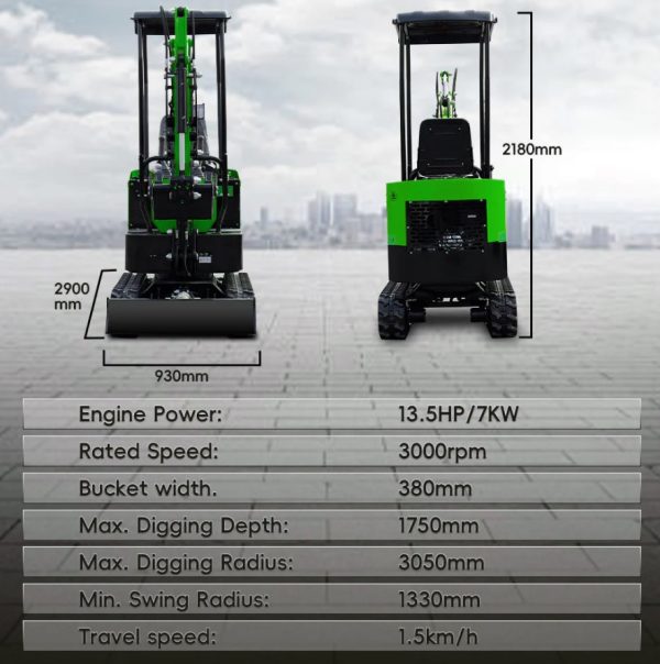 AMH 1 Ton Mini Excavator – Compact & Versatile for Tight Spaces - Image 2