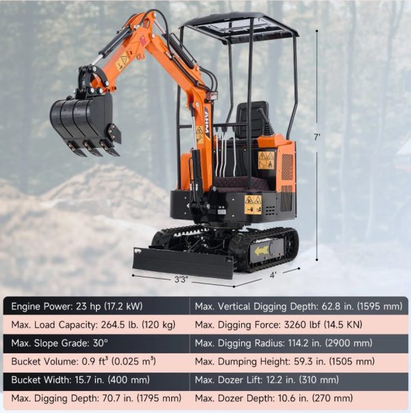 AHM 1 Ton Mini Excavator - Compact Excavator for Tight Spaces - Image 2