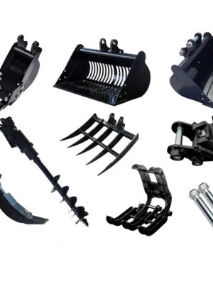 8 pcs Mini Excavator Attachments Narrow Bucket Ripper Rake Auger Quick Hitch Screening Bucket For Mini Excavator