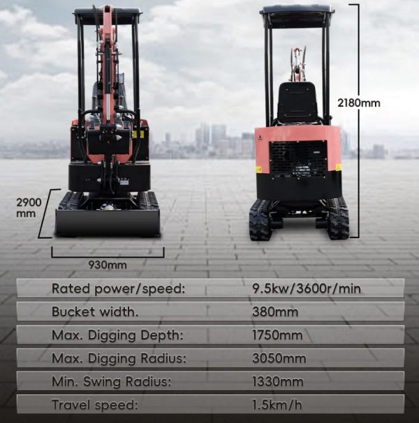 MS10 1-Ton Mini Excavator – Briggs & Stratton 13.5 HP Gasoline - Image 2